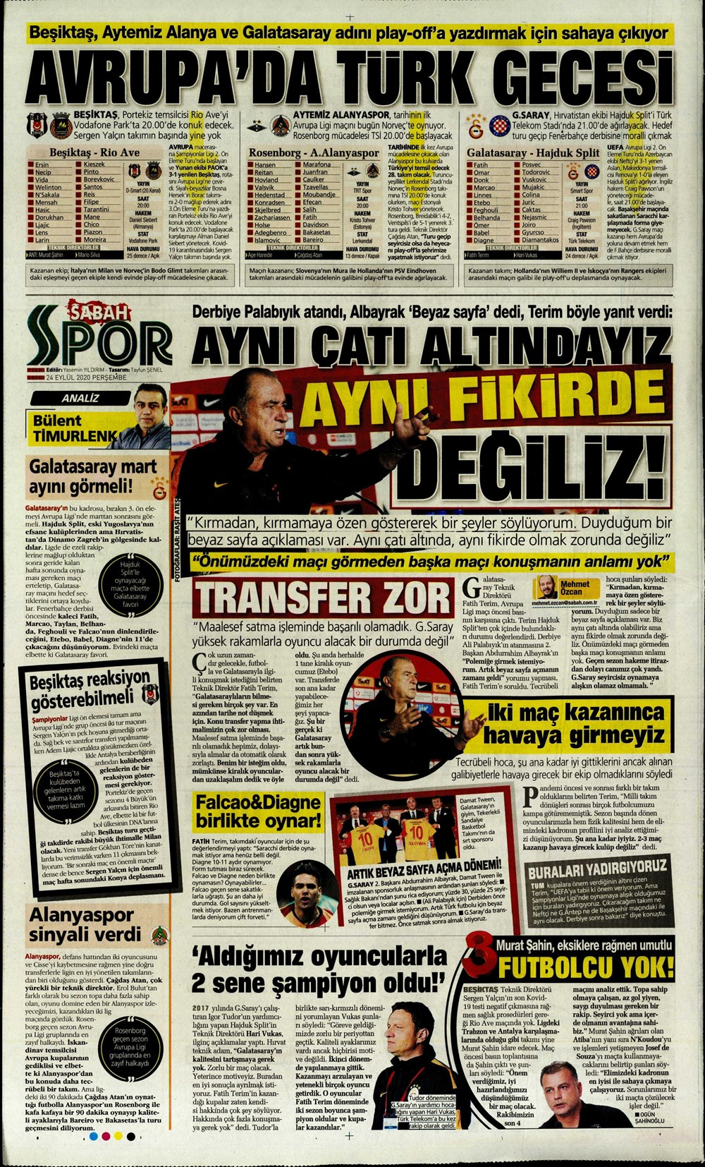 24 Eylül spor manşetleri | 24 Eylül spor gazetesi sayfaları 19