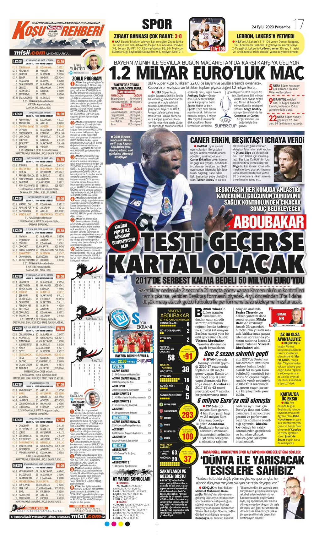 24 Eylül spor manşetleri | 24 Eylül spor gazetesi sayfaları 7