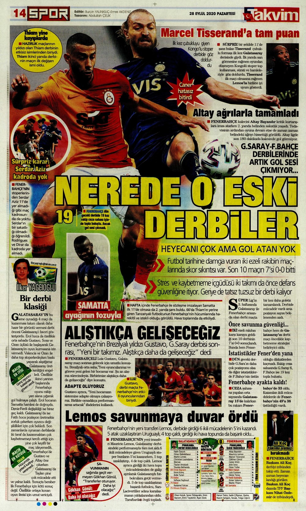 28 Eylül spor manşetleri | 28 Eylül spor gazetesi sayfaları 1