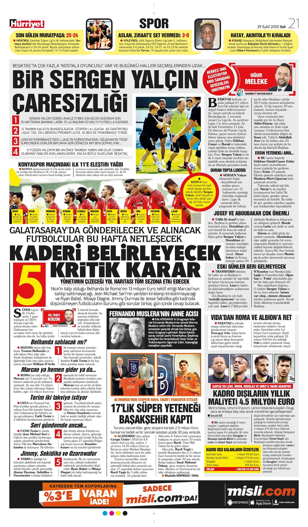 29 Eylül spor manşetleri | 29 Eylül spor gazetesi sayfaları 12