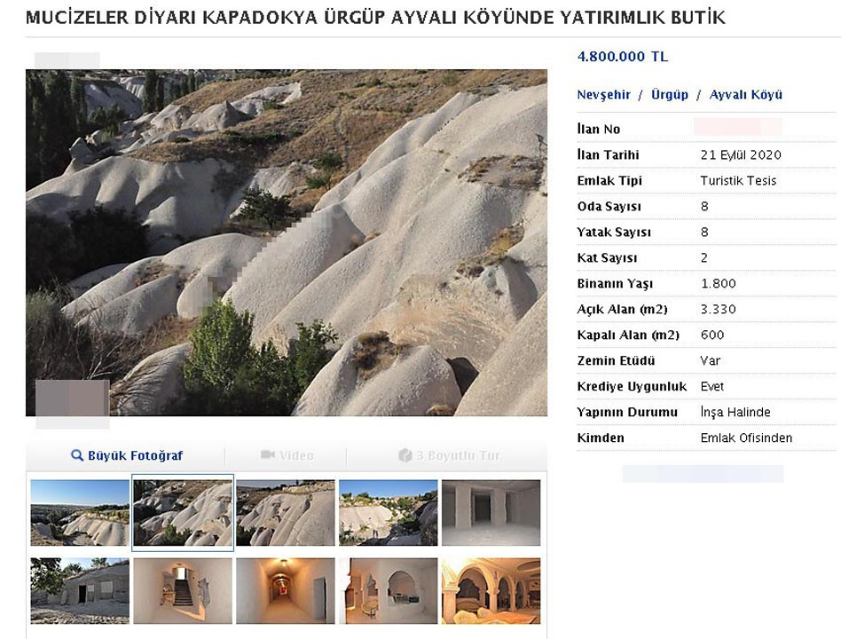 Kapadokya'da büyük rezalet: Tarihi kayalar oyularak butik otele çevrilip satışa çıkarıldı 5