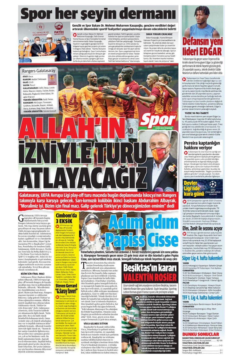 1 Ekim spor manşetleri | 1 Ekim spor gazetesi sayfaları 1