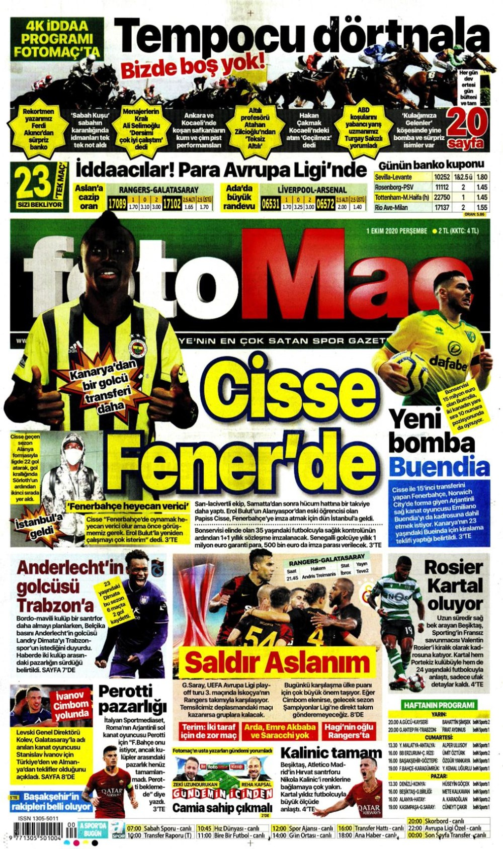 1 Ekim spor manşetleri | 1 Ekim spor gazetesi sayfaları 10