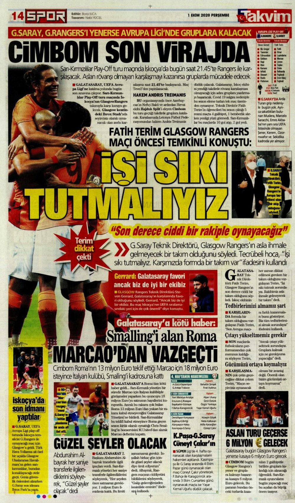 1 Ekim spor manşetleri | 1 Ekim spor gazetesi sayfaları 13