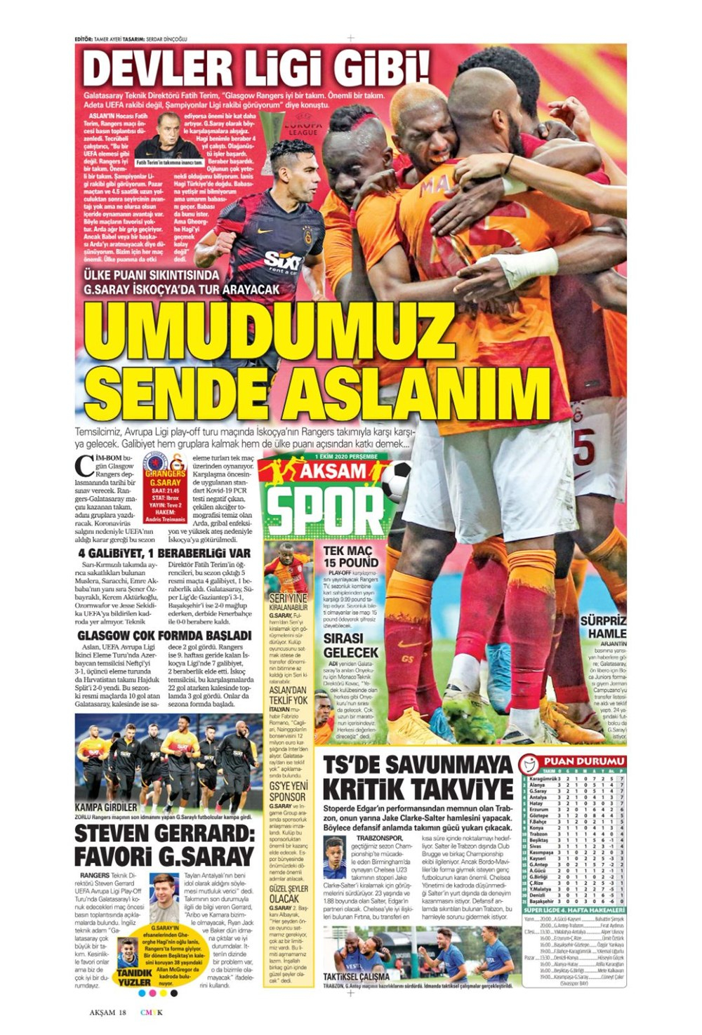 1 Ekim spor manşetleri | 1 Ekim spor gazetesi sayfaları 14