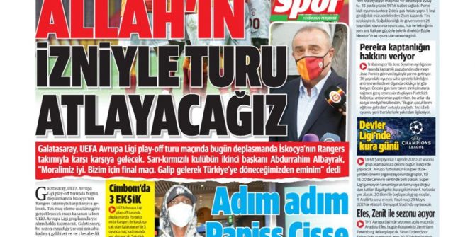 1 Ekim spor manşetleri | 1 Ekim spor gazetesi sayfaları