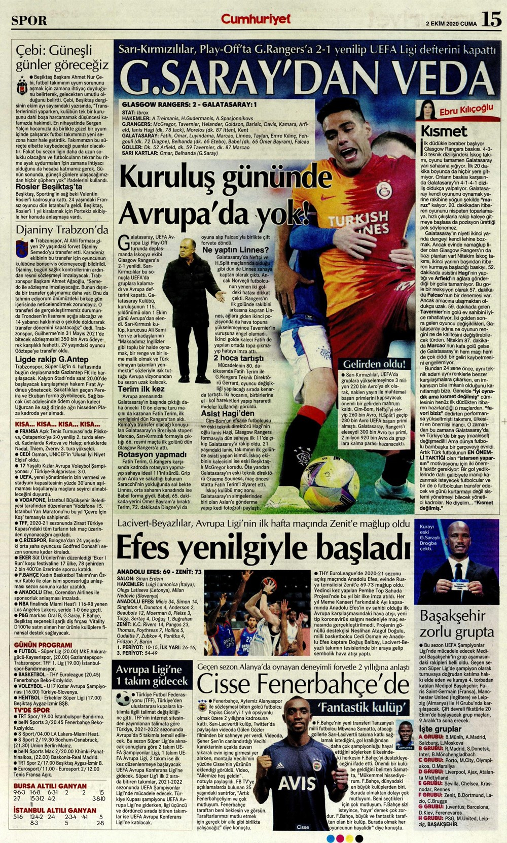 2 Ekim spor manşetleri | 2 Ekim spor gazetesi sayfaları 13