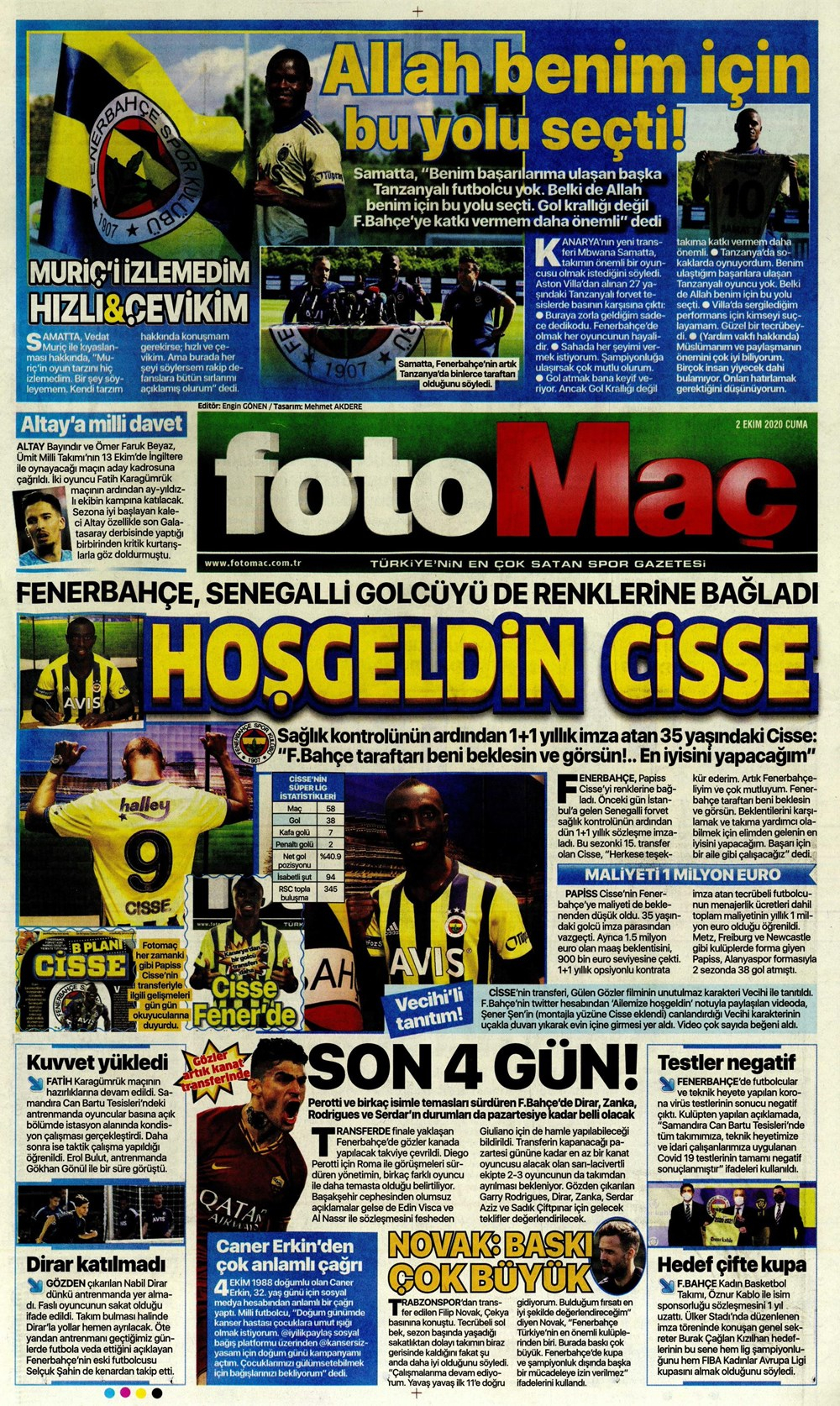 2 Ekim spor manşetleri | 2 Ekim spor gazetesi sayfaları 14