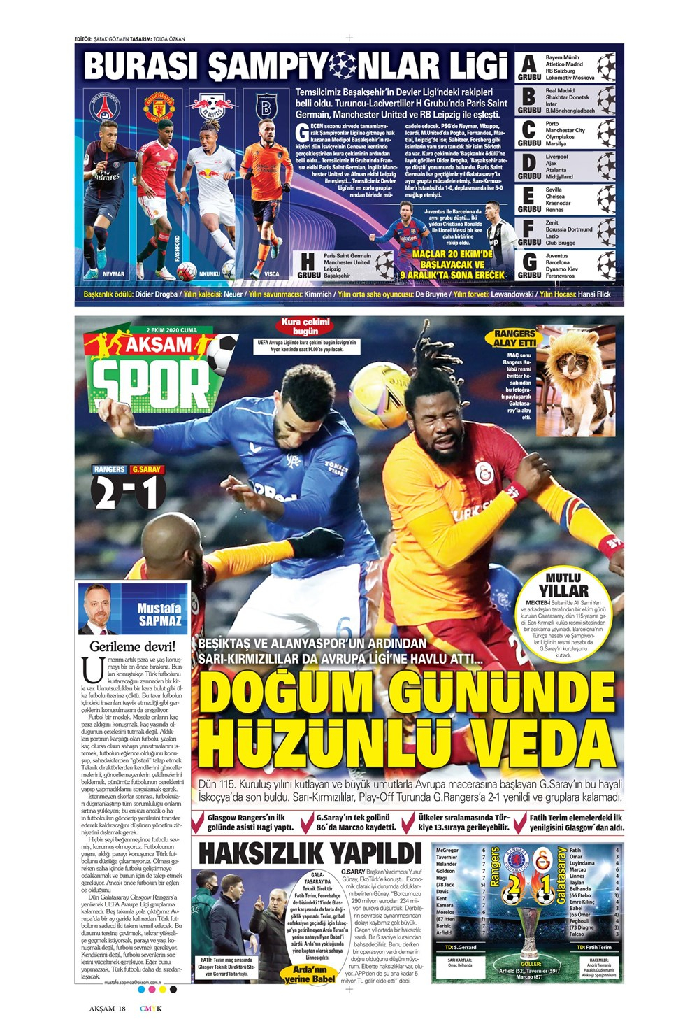 2 Ekim spor manşetleri | 2 Ekim spor gazetesi sayfaları 5