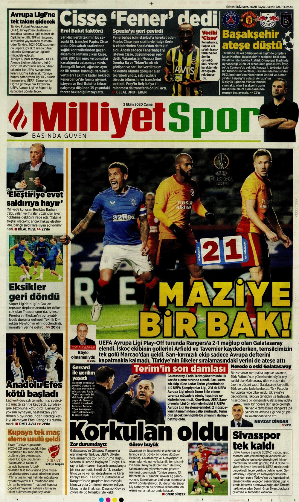 2 Ekim spor manşetleri | 2 Ekim spor gazetesi sayfaları 7