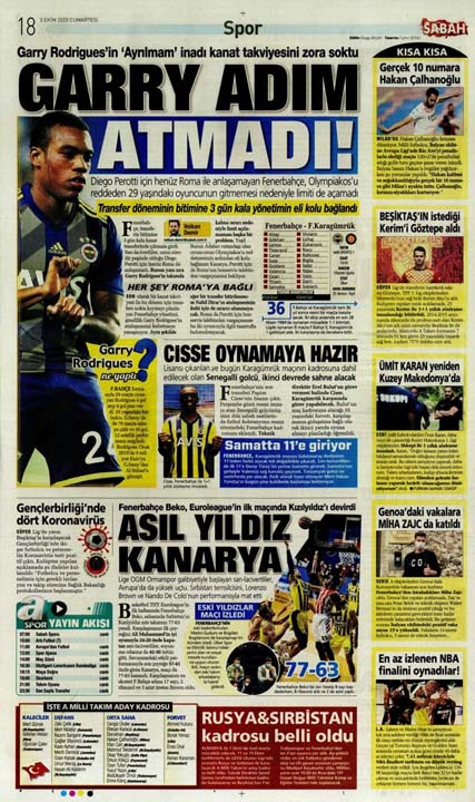 3 Ekim spor manşetleri | 3 Ekim spor gazetesi sayfaları 10