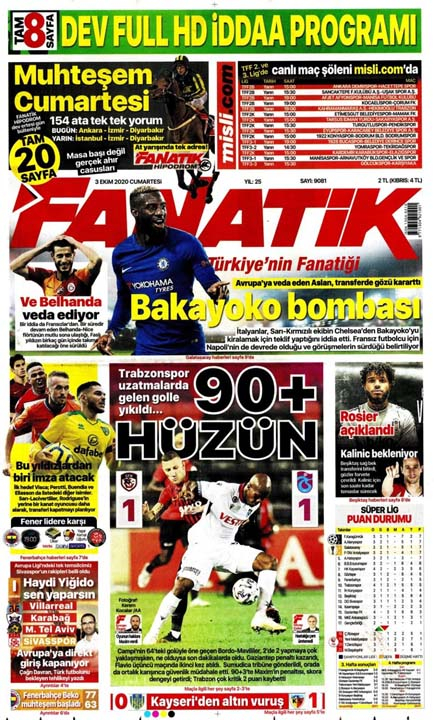 3 Ekim spor manşetleri | 3 Ekim spor gazetesi sayfaları 20