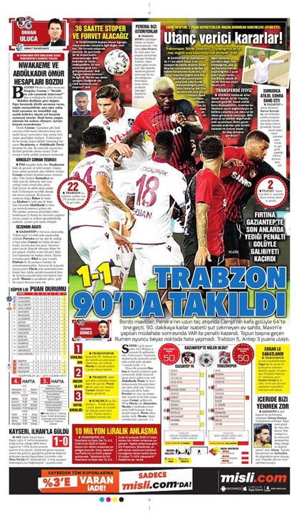 3 Ekim spor manşetleri | 3 Ekim spor gazetesi sayfaları 21