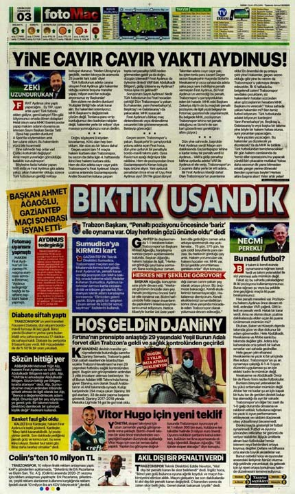 3 Ekim spor manşetleri | 3 Ekim spor gazetesi sayfaları 23