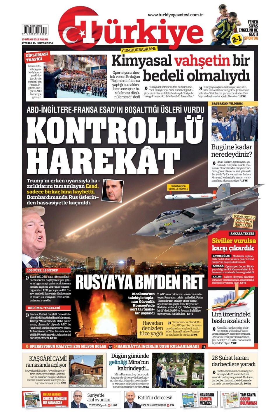 15 Nisan 2018 Gazete manşetleri - Habertürk, Sabah, Hürriyet, Sözcü 11