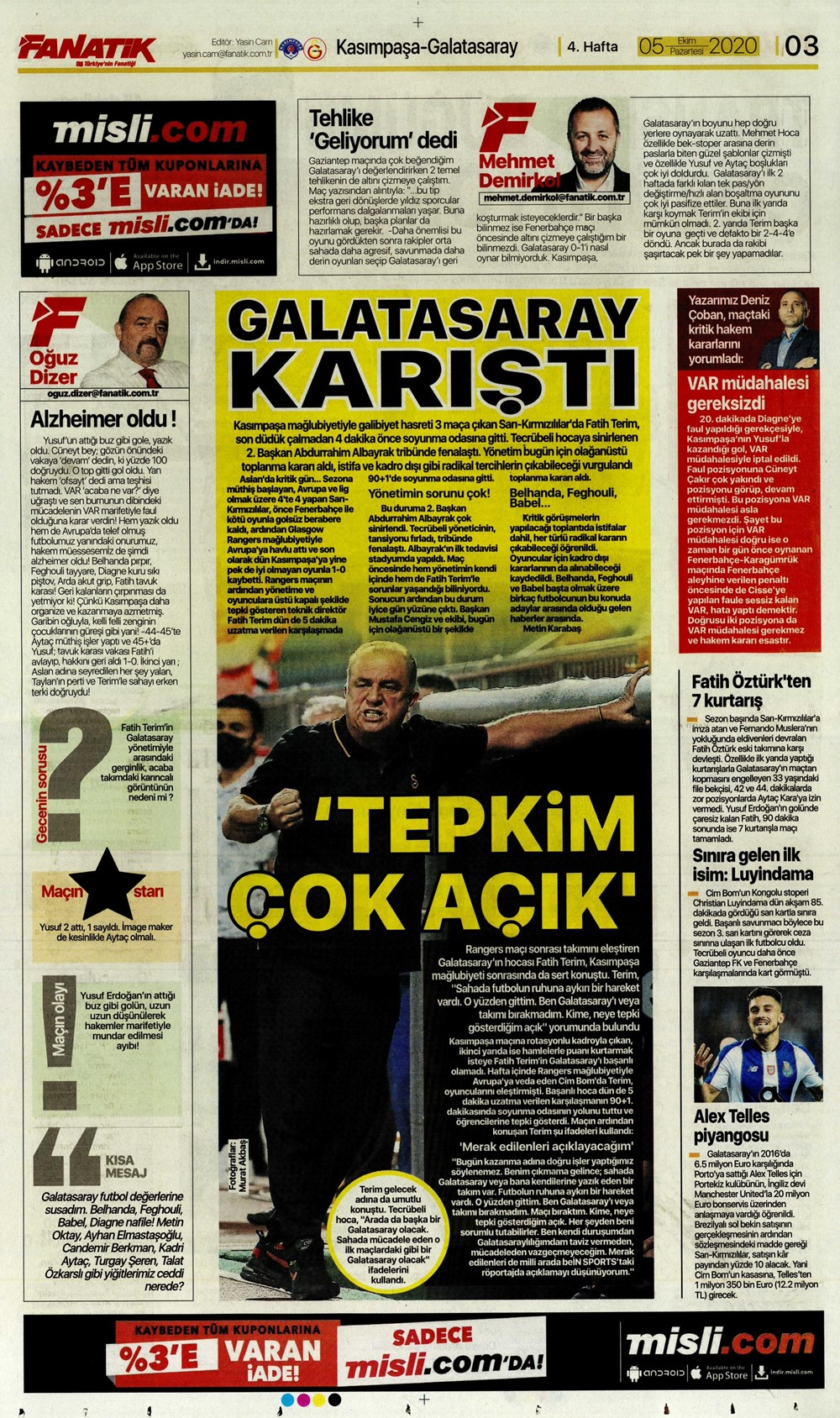 5 Ekim spor manşetleri | 5 Ekim spor gazetesi sayfaları 10