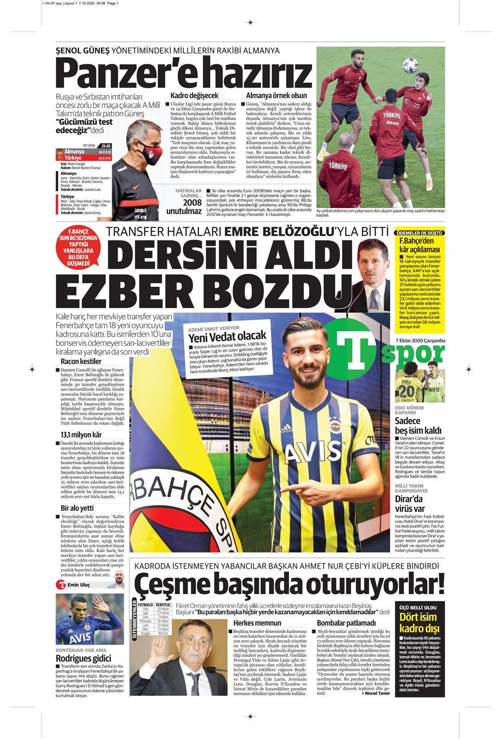 7 Ekim spor manşetleri | 7 Ekim spor gazetesi sayfaları 1