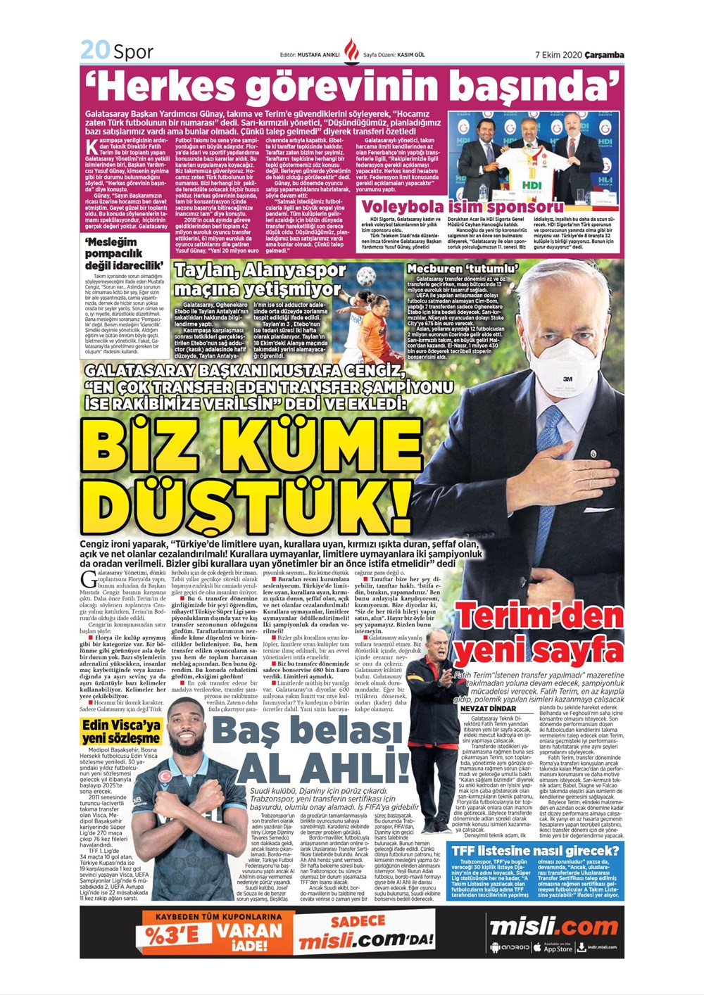 7 Ekim spor manşetleri | 7 Ekim spor gazetesi sayfaları 13