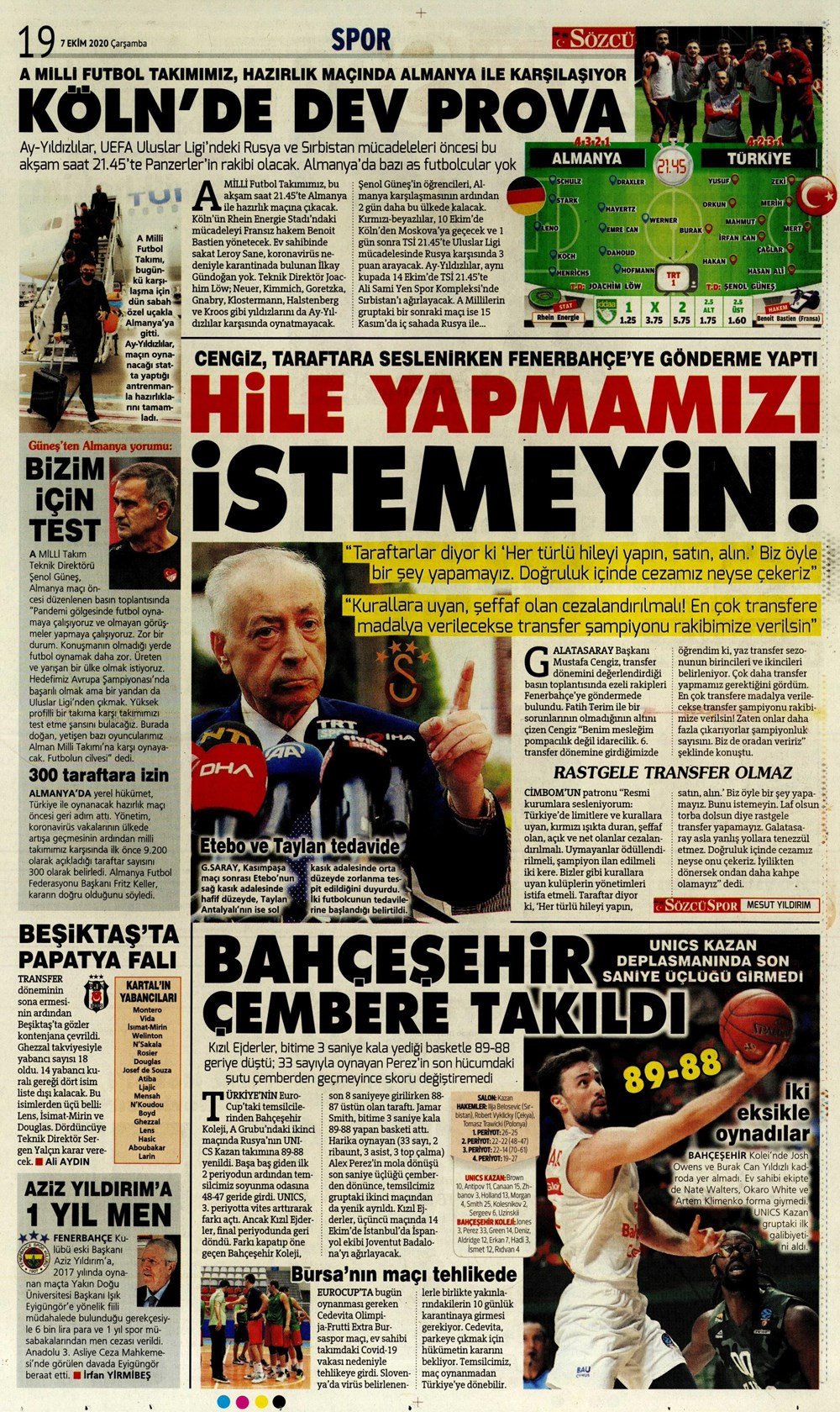 7 Ekim spor manşetleri | 7 Ekim spor gazetesi sayfaları 16