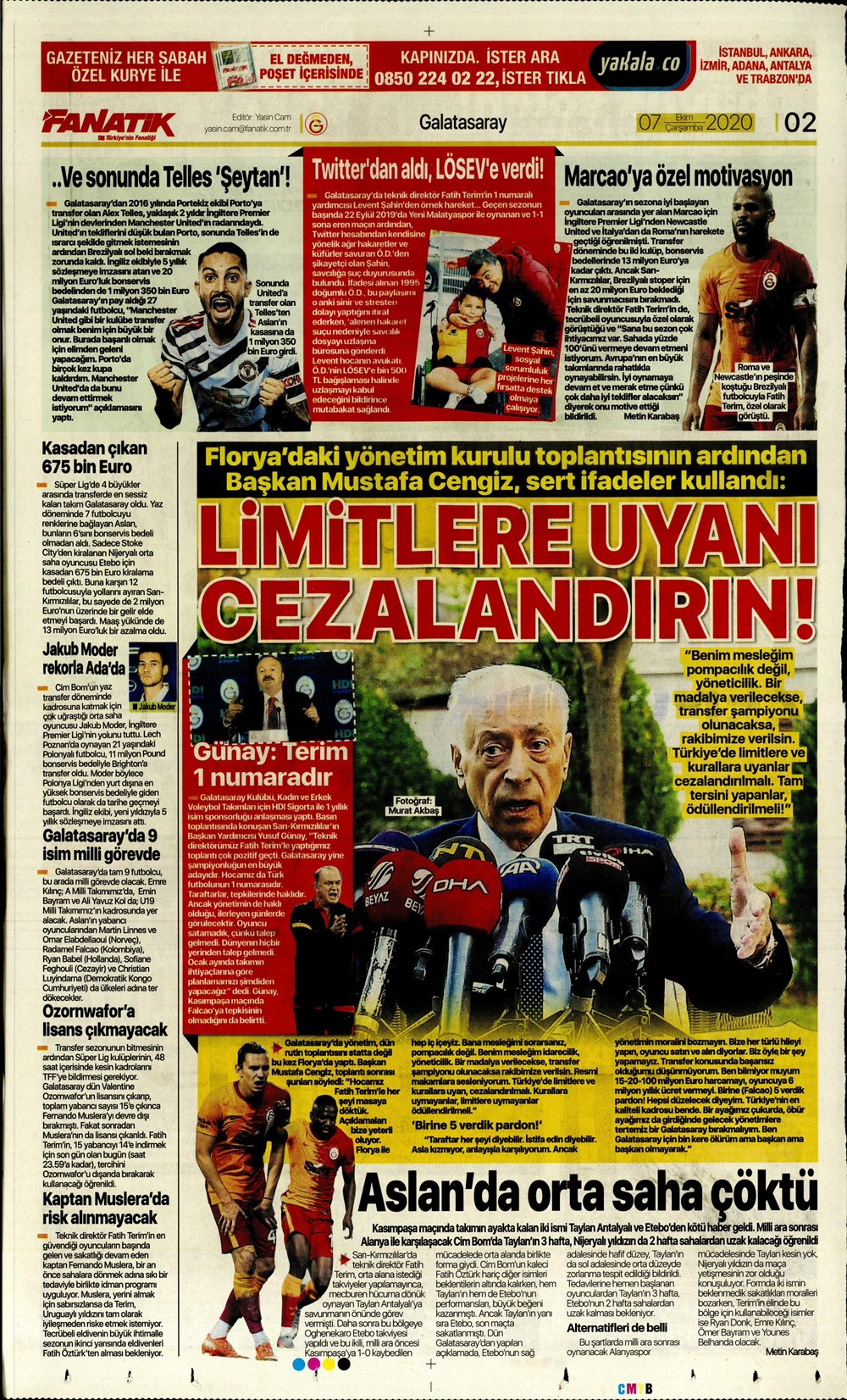 7 Ekim spor manşetleri | 7 Ekim spor gazetesi sayfaları 7