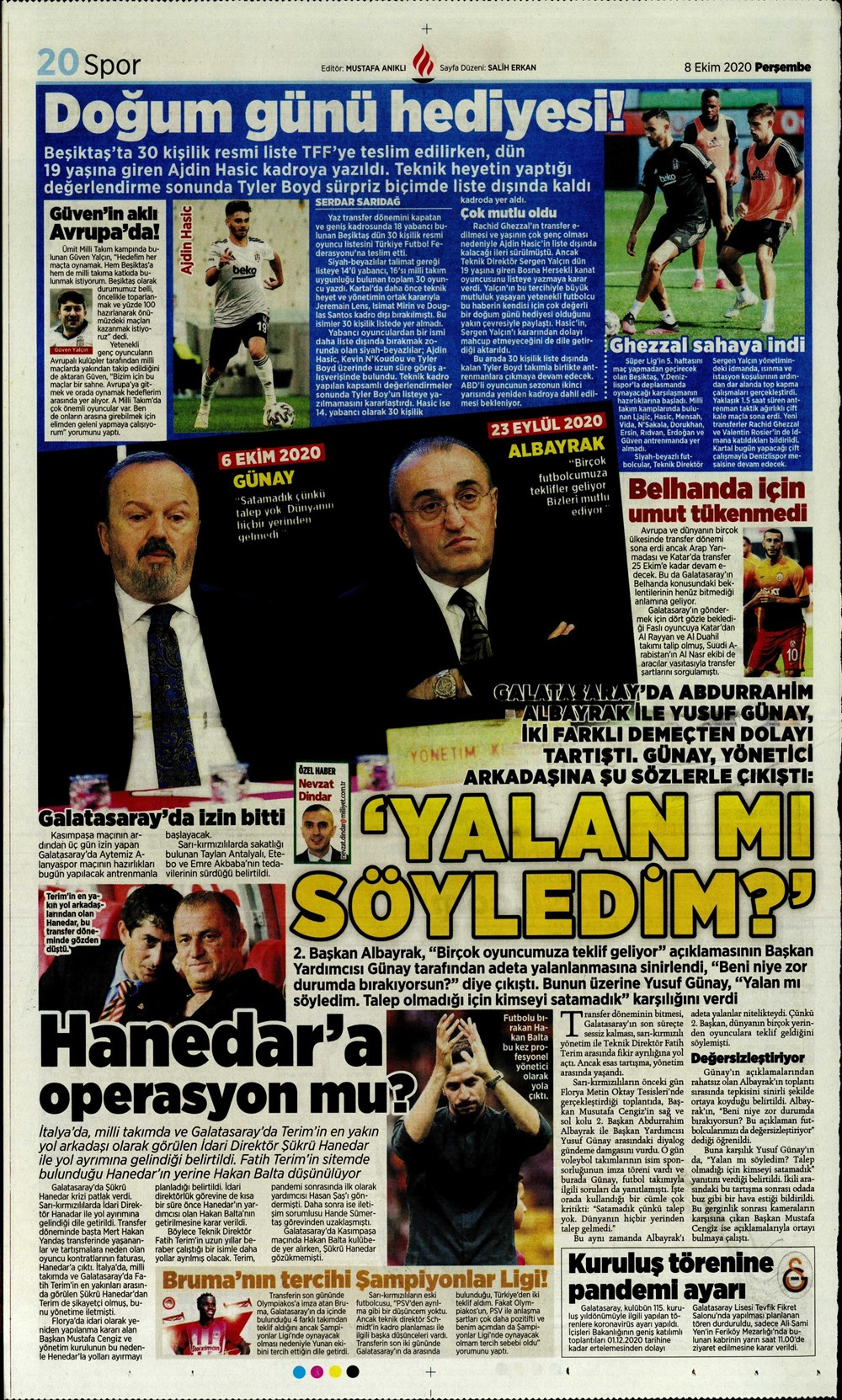 8 Ekim spor manşetleri | 8 Ekim spor gazetesi sayfaları 17