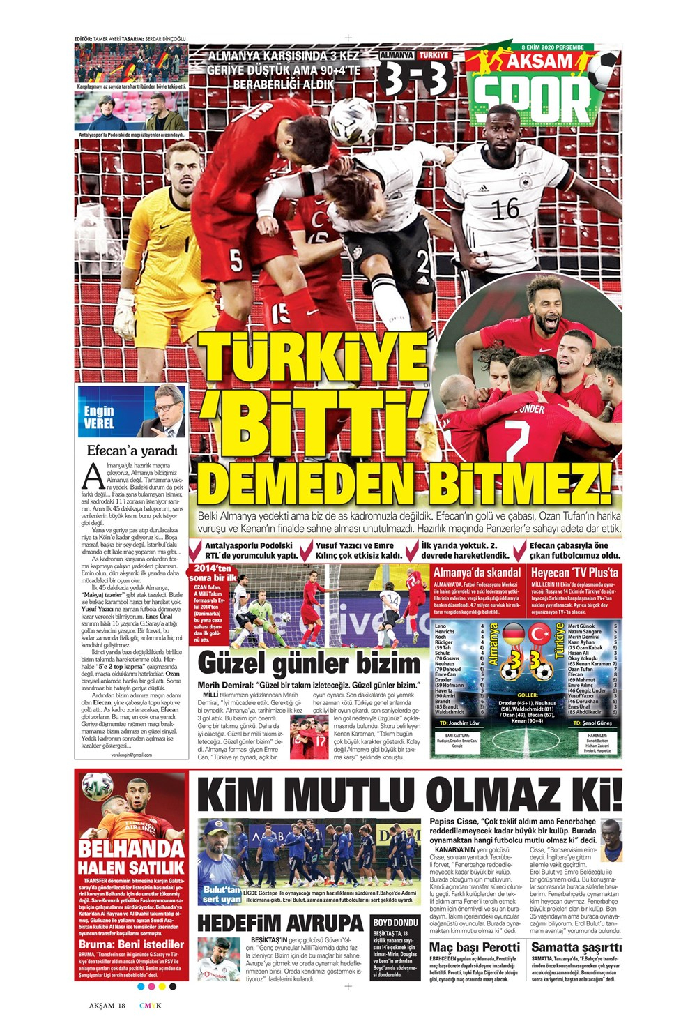 8 Ekim spor manşetleri | 8 Ekim spor gazetesi sayfaları 6