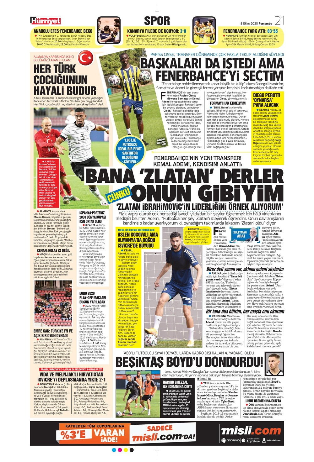 8 Ekim spor manşetleri | 8 Ekim spor gazetesi sayfaları 9