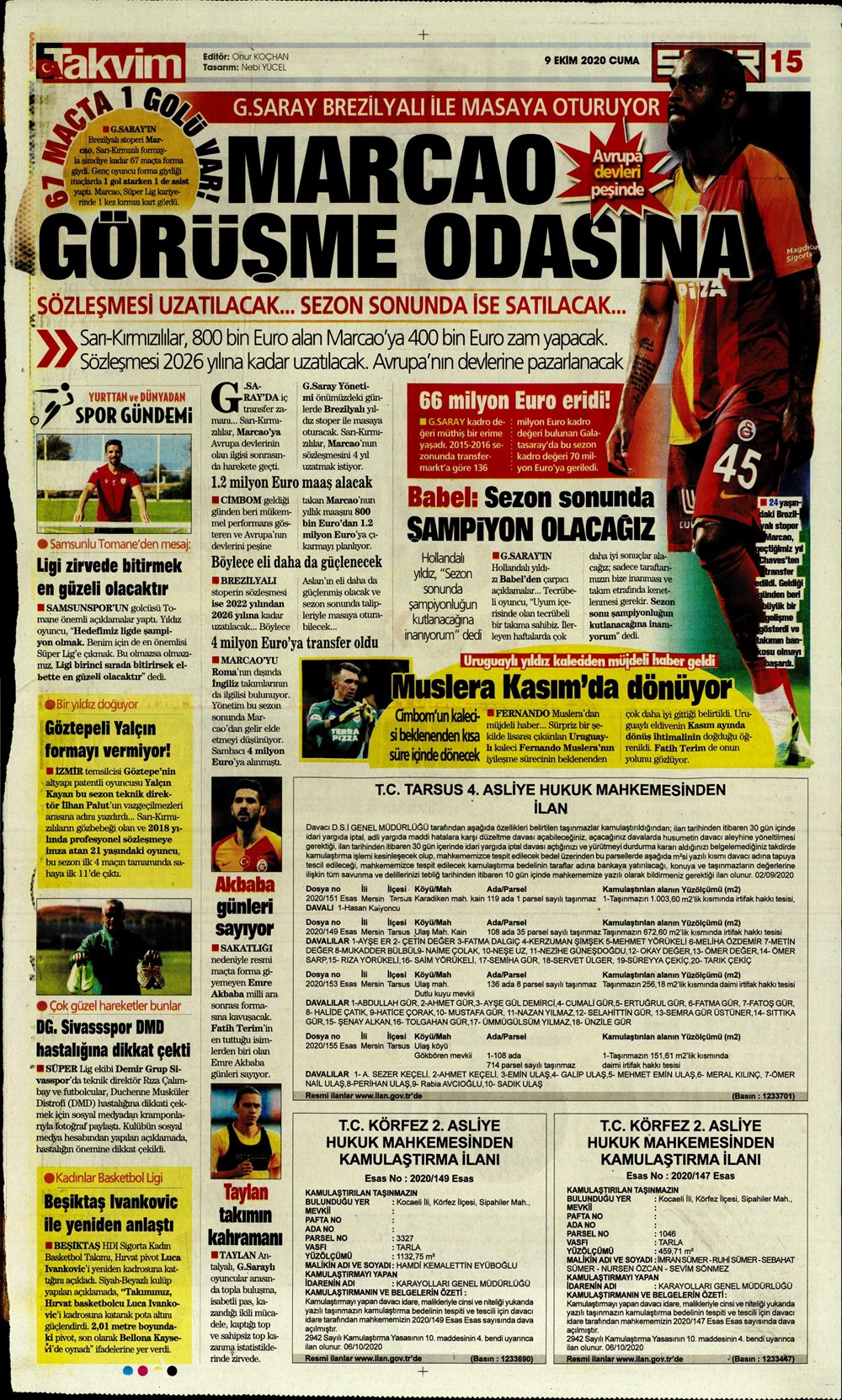 9 Ekim spor manşetleri | 9 Ekim spor gazetesi sayfaları 2