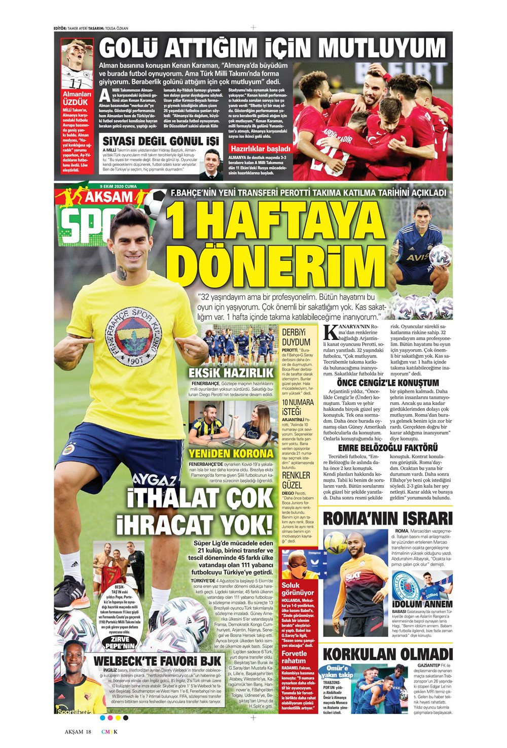 9 Ekim spor manşetleri | 9 Ekim spor gazetesi sayfaları 4