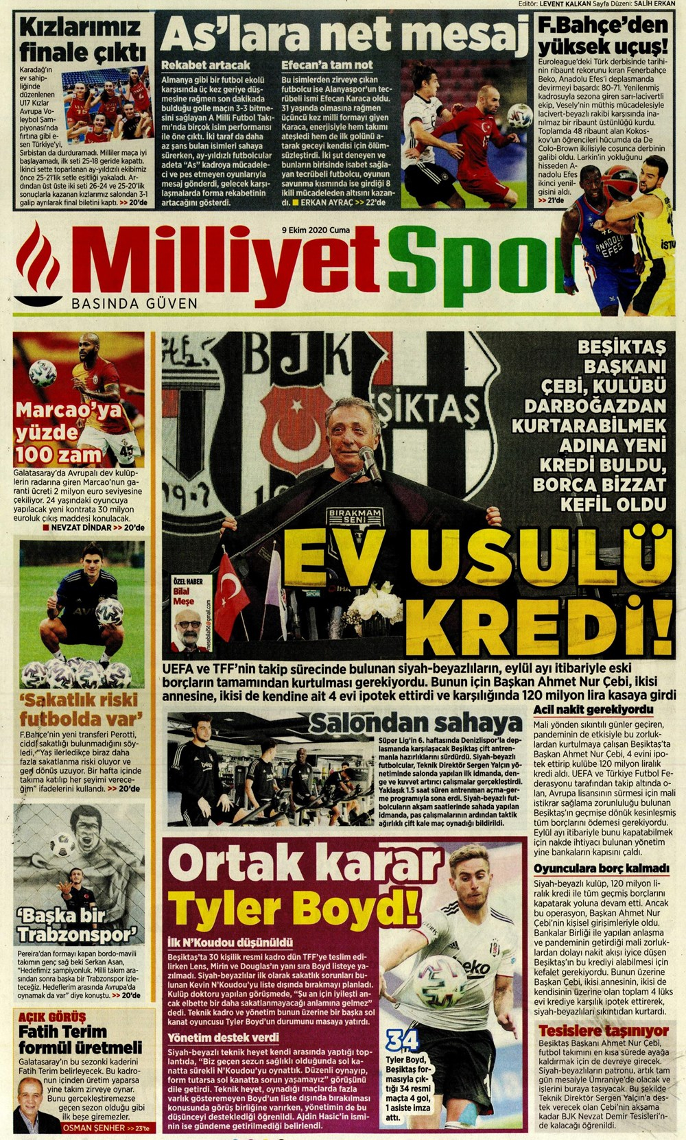 9 Ekim spor manşetleri | 9 Ekim spor gazetesi sayfaları 8