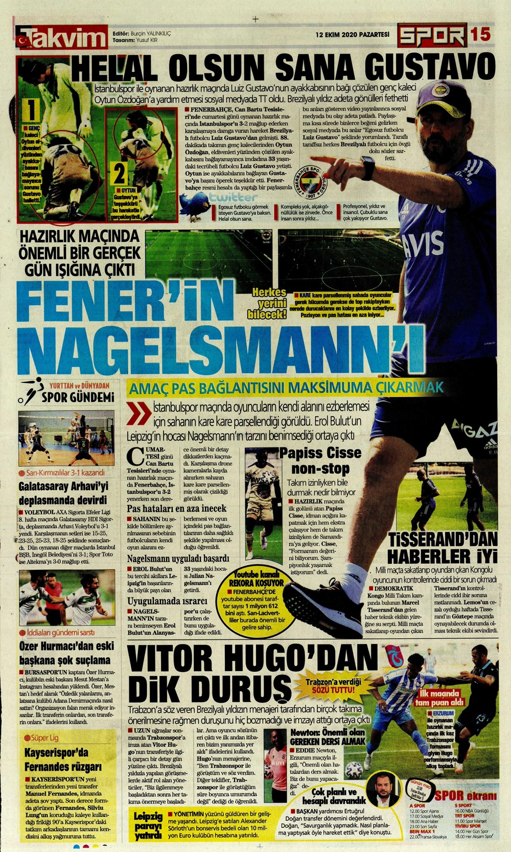 12 Ekim spor manşetleri | 12 Ekim spor gazetesi sayfaları 1