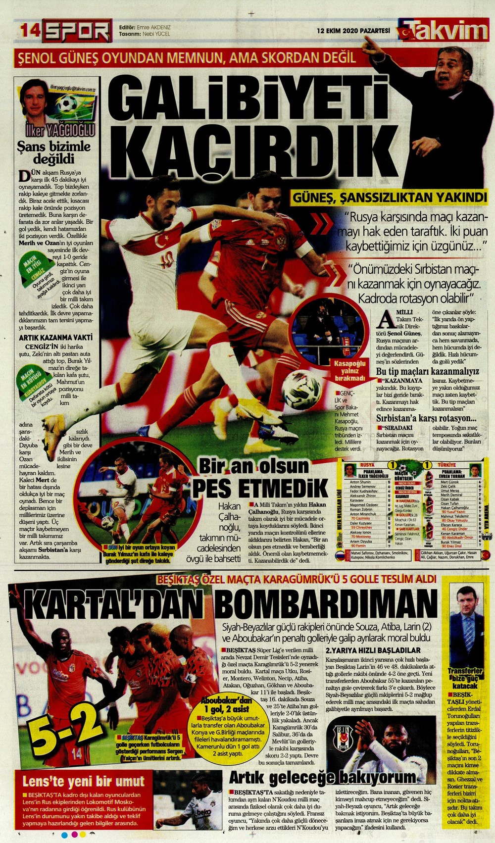 12 Ekim spor manşetleri | 12 Ekim spor gazetesi sayfaları 11