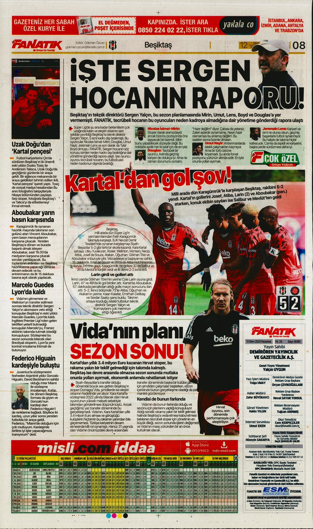 12 Ekim spor manşetleri | 12 Ekim spor gazetesi sayfaları 26