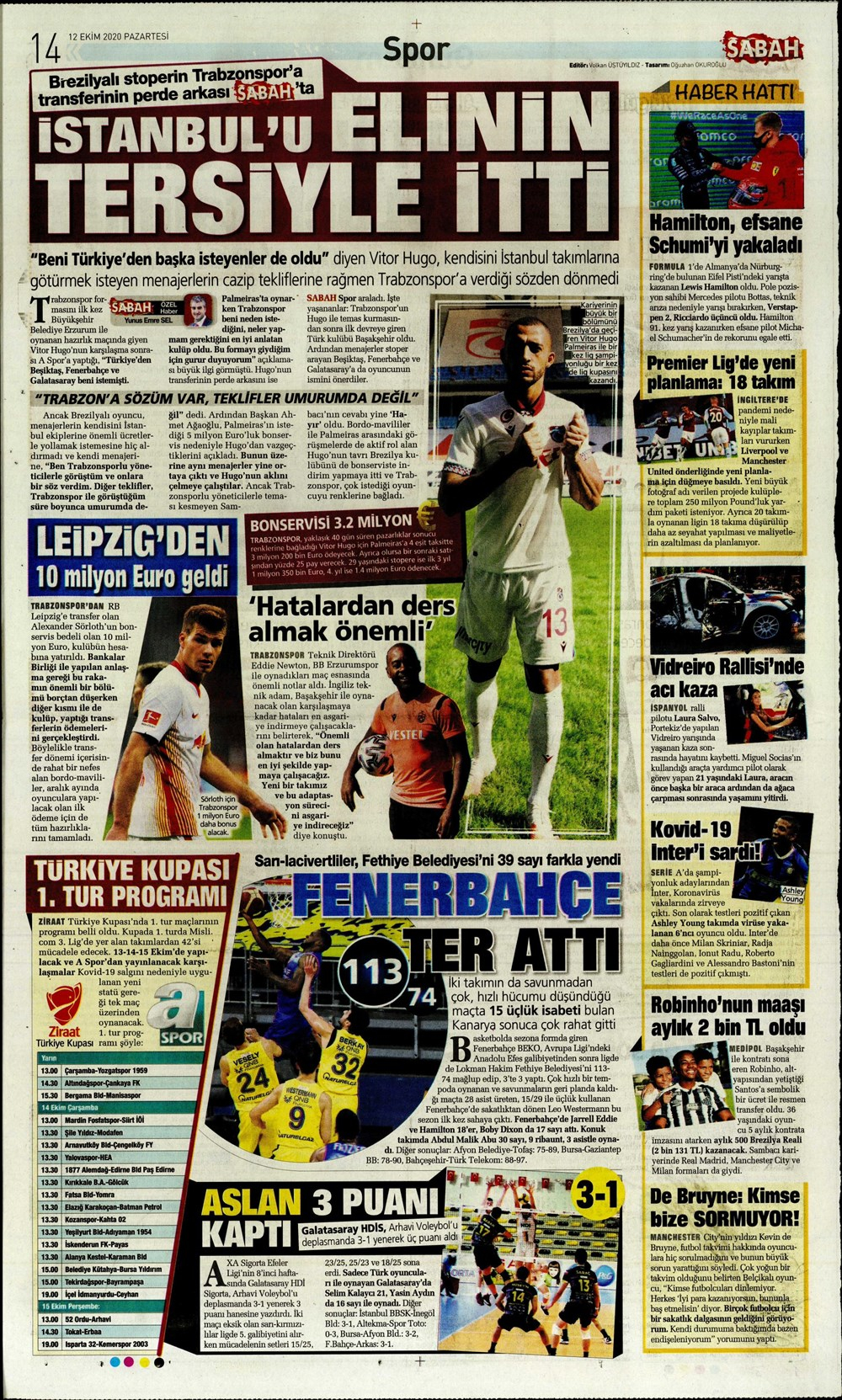 12 Ekim spor manşetleri | 12 Ekim spor gazetesi sayfaları 29