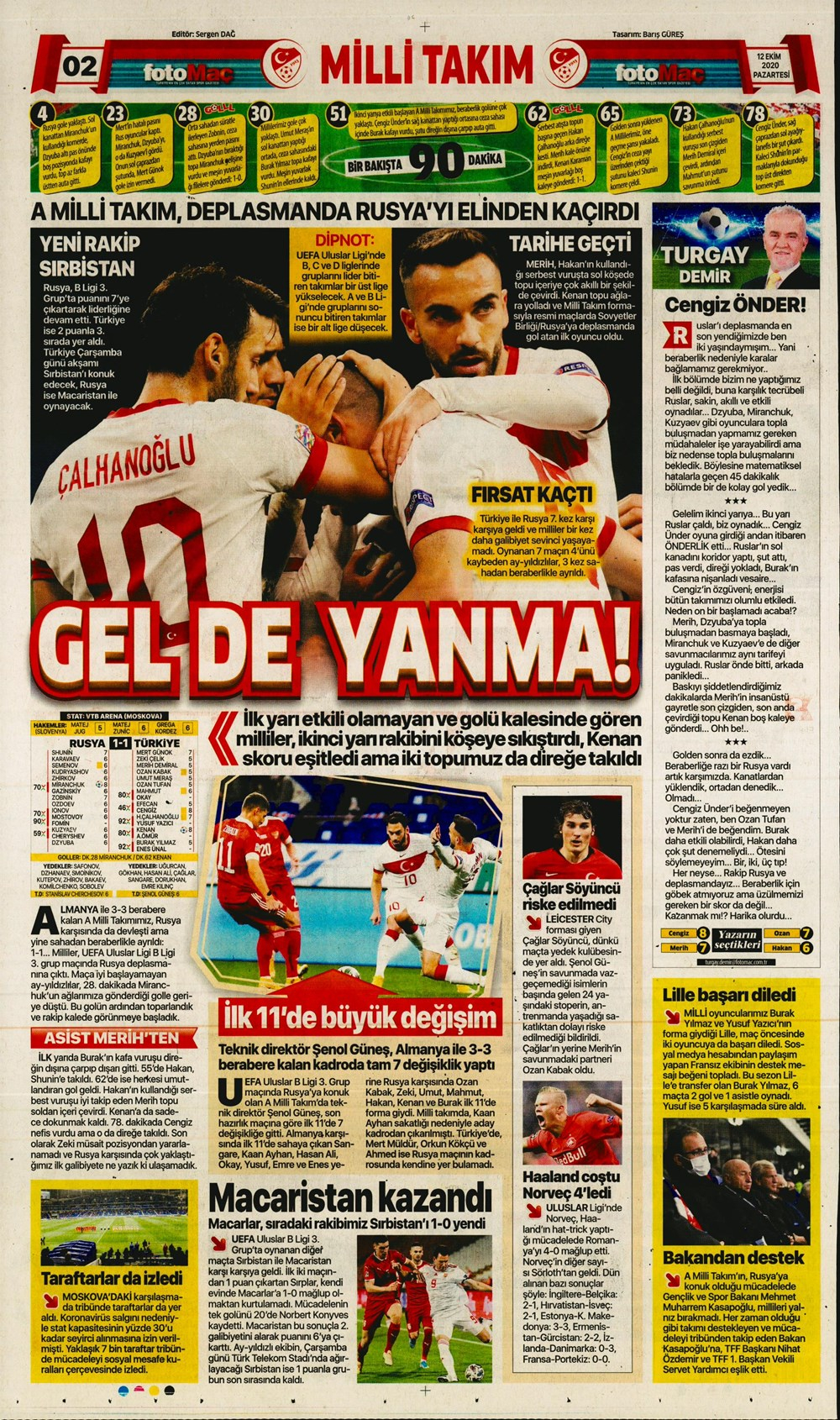 12 Ekim spor manşetleri | 12 Ekim spor gazetesi sayfaları 34