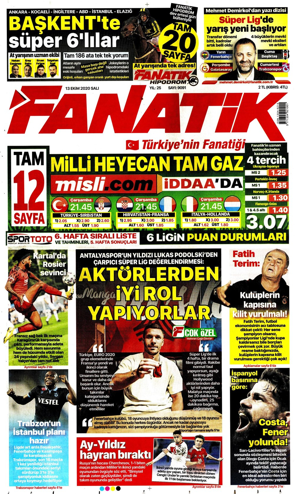 13 Ekim spor manşetleri | 13 Ekim spor gazetesi sayfaları 6