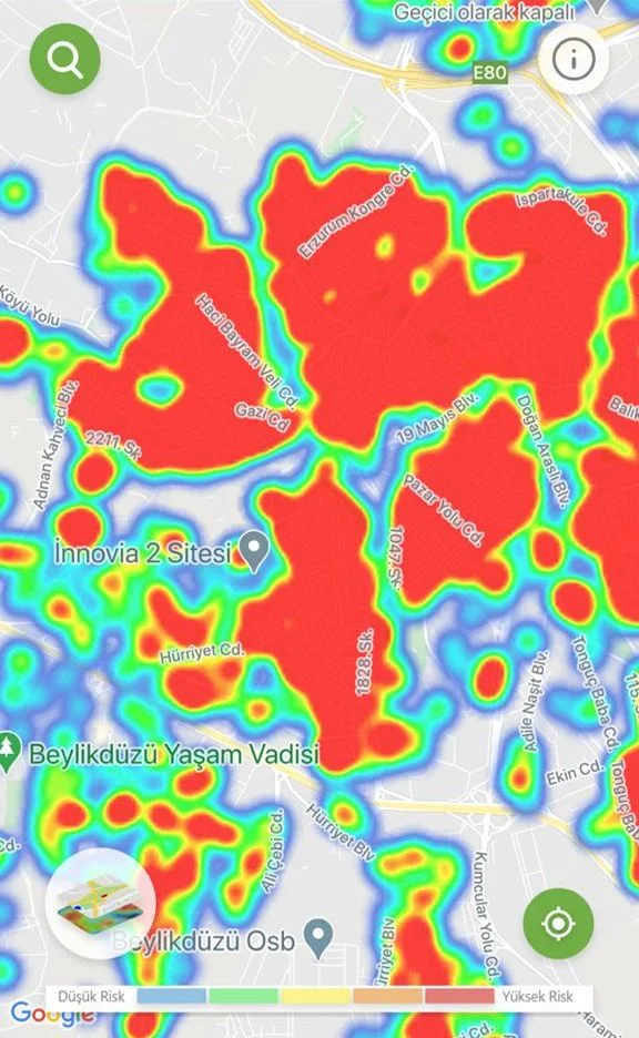 İstanbul'un ilçe ilçe koronavirüs risk haritası 14