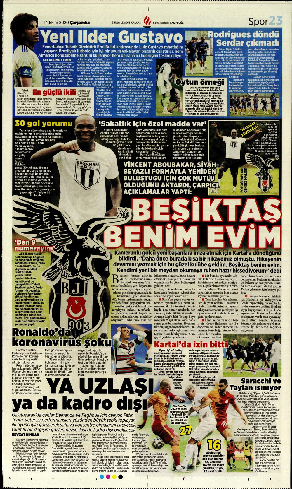 14 Ekim spor manşetleri | 14 Ekim spor gazetesi sayfaları 10