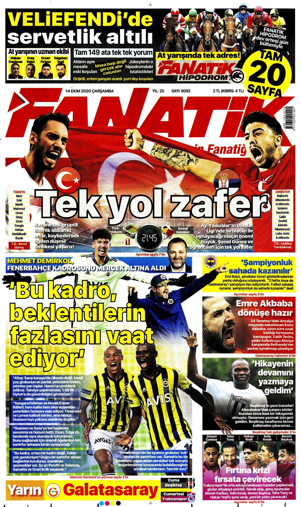 14 Ekim spor manşetleri | 14 Ekim spor gazetesi sayfaları 13