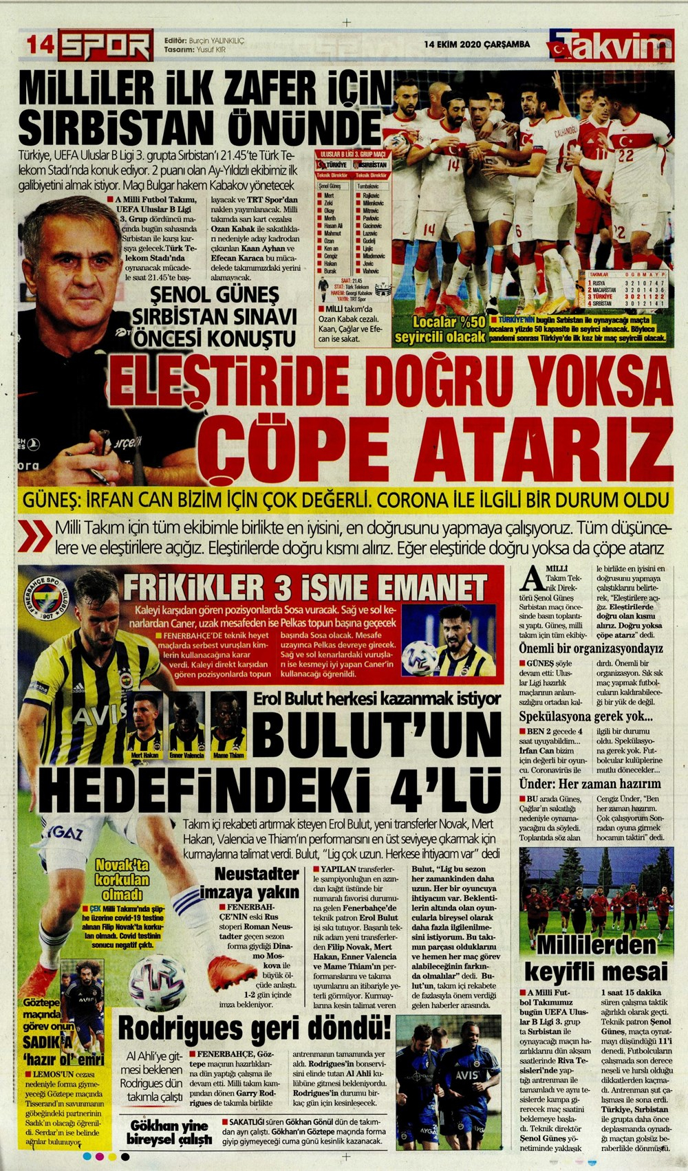 14 Ekim spor manşetleri | 14 Ekim spor gazetesi sayfaları 3