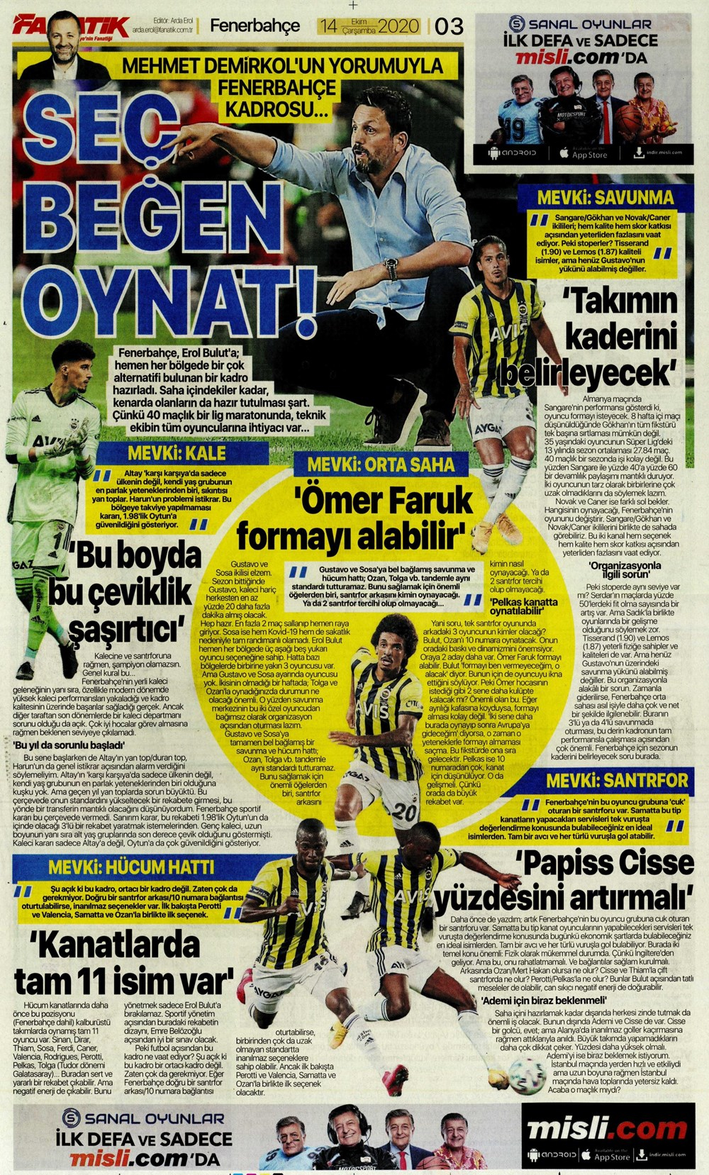 14 Ekim spor manşetleri | 14 Ekim spor gazetesi sayfaları 7