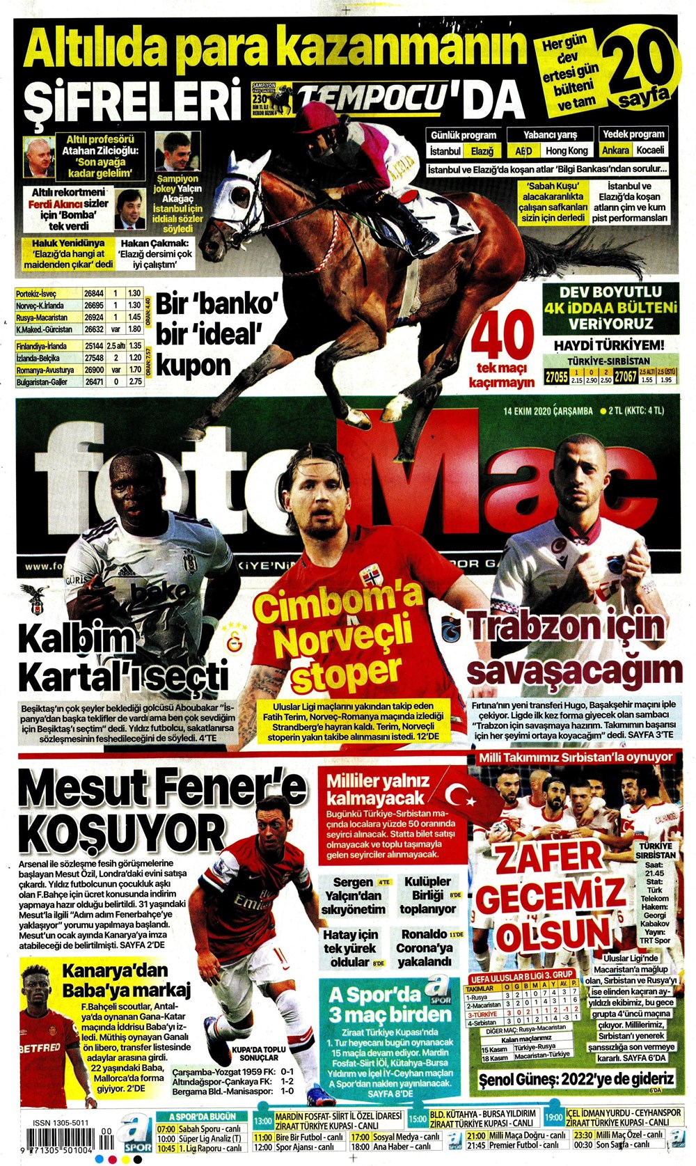 14 Ekim spor manşetleri | 14 Ekim spor gazetesi sayfaları 8