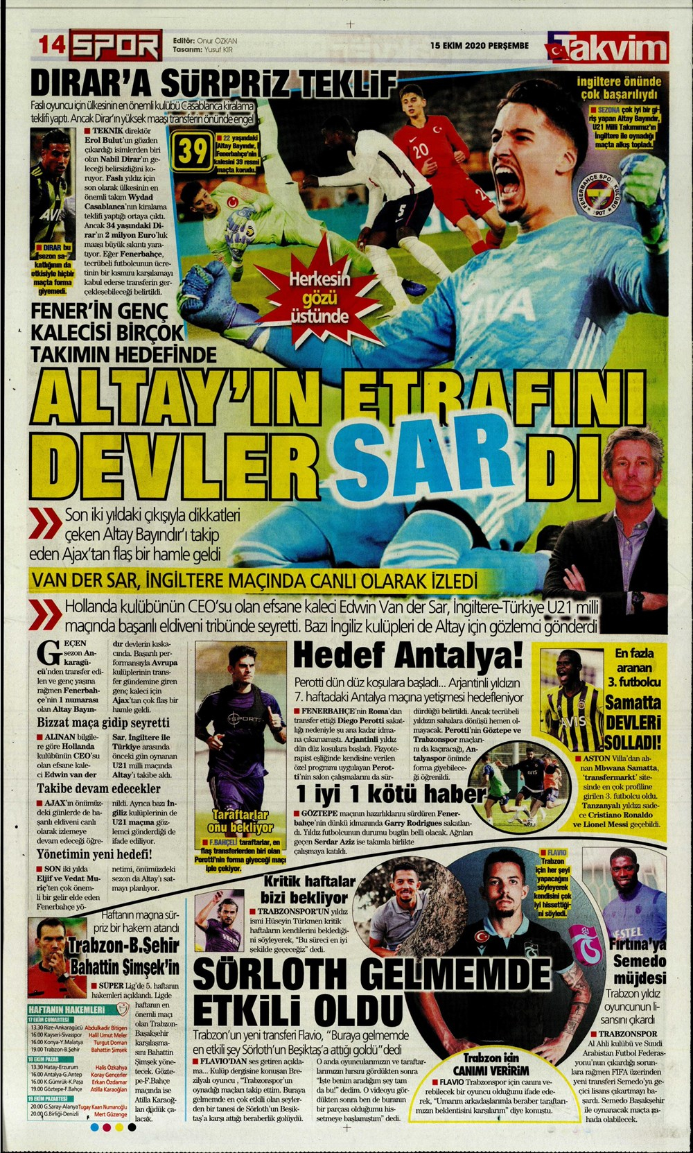 15 Ekim spor manşetleri | 15 Ekim spor gazetesi sayfaları 11