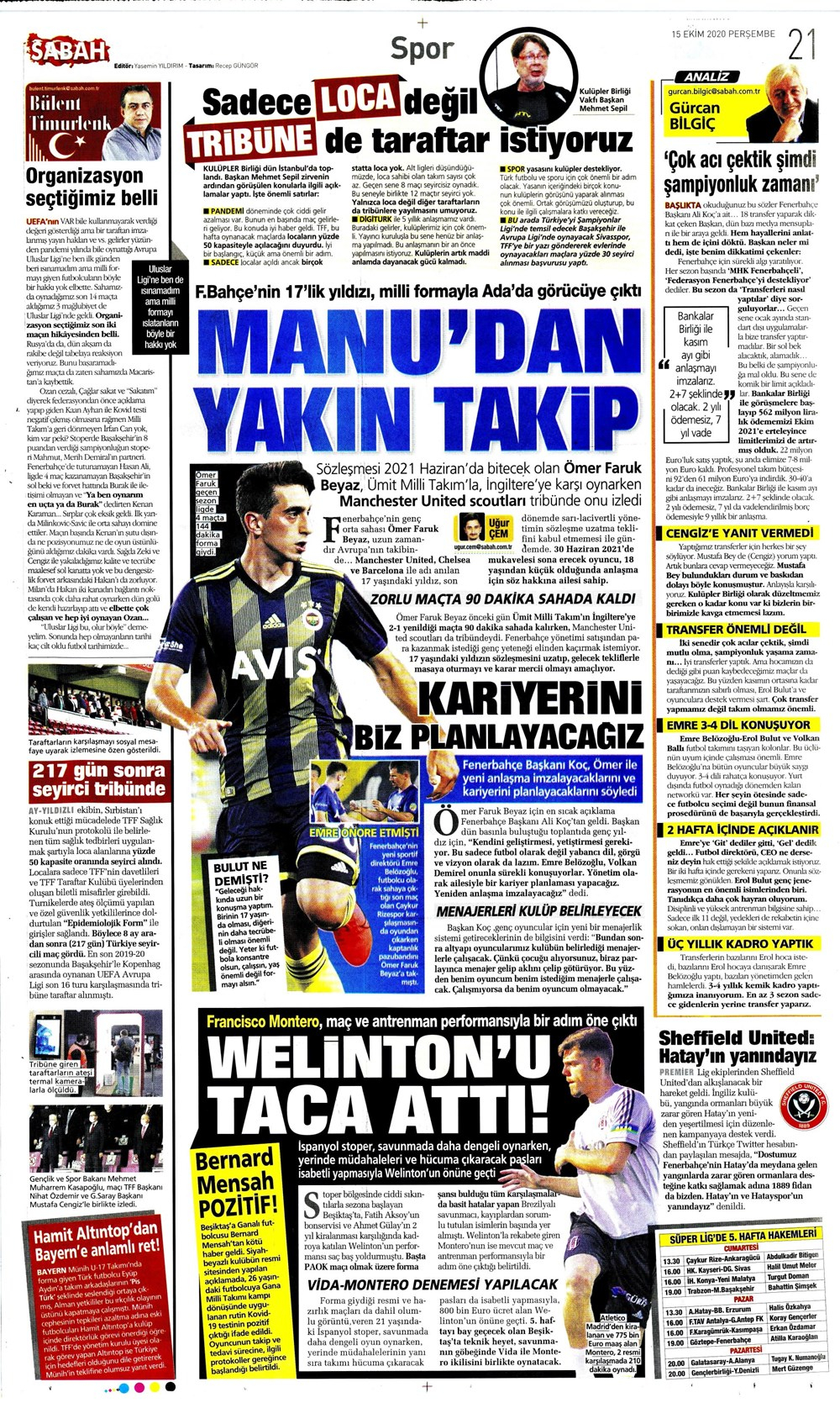 15 Ekim spor manşetleri | 15 Ekim spor gazetesi sayfaları 14