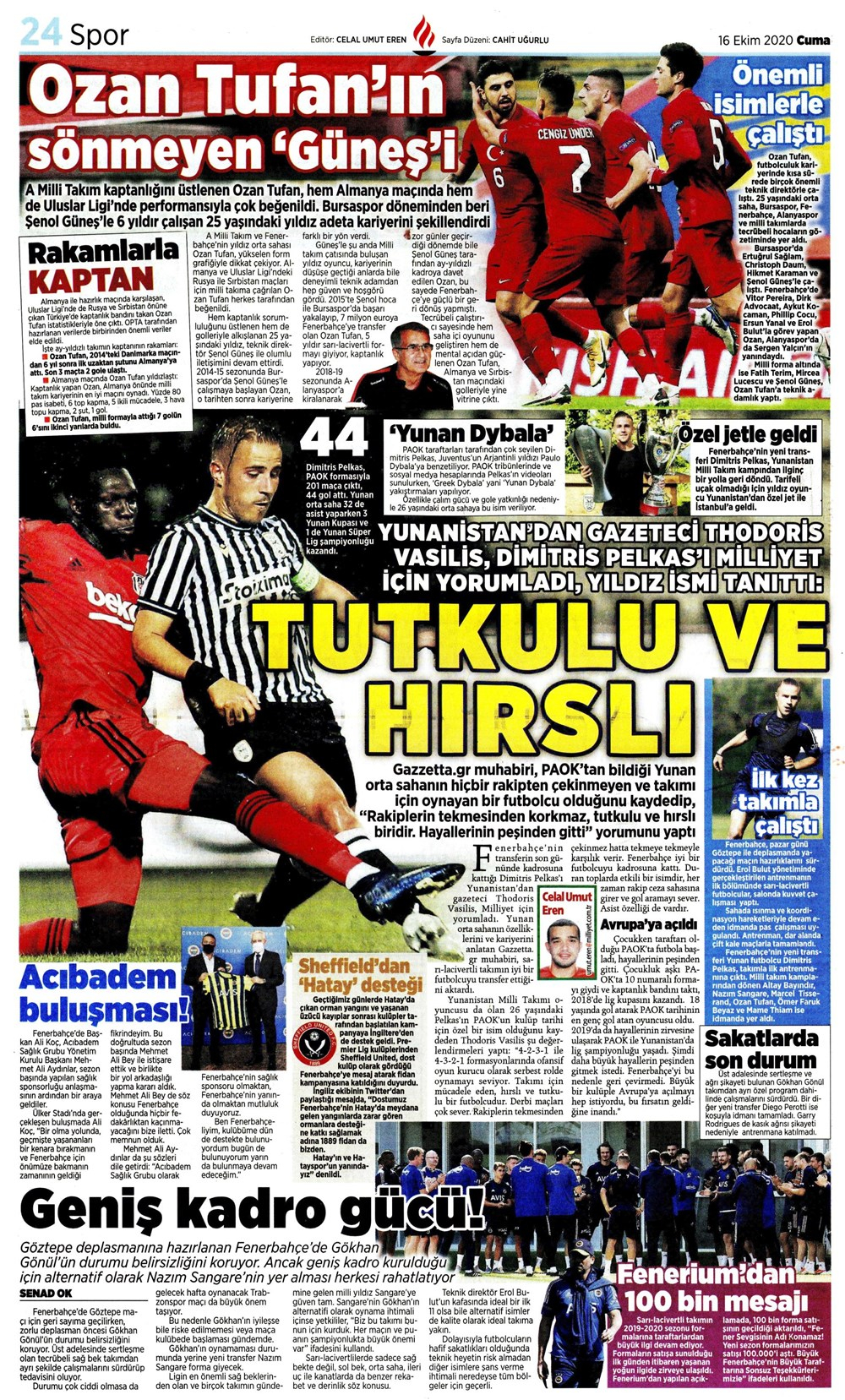 16 Ekim spor manşetleri | 16 Ekim spor gazetesi sayfaları 14