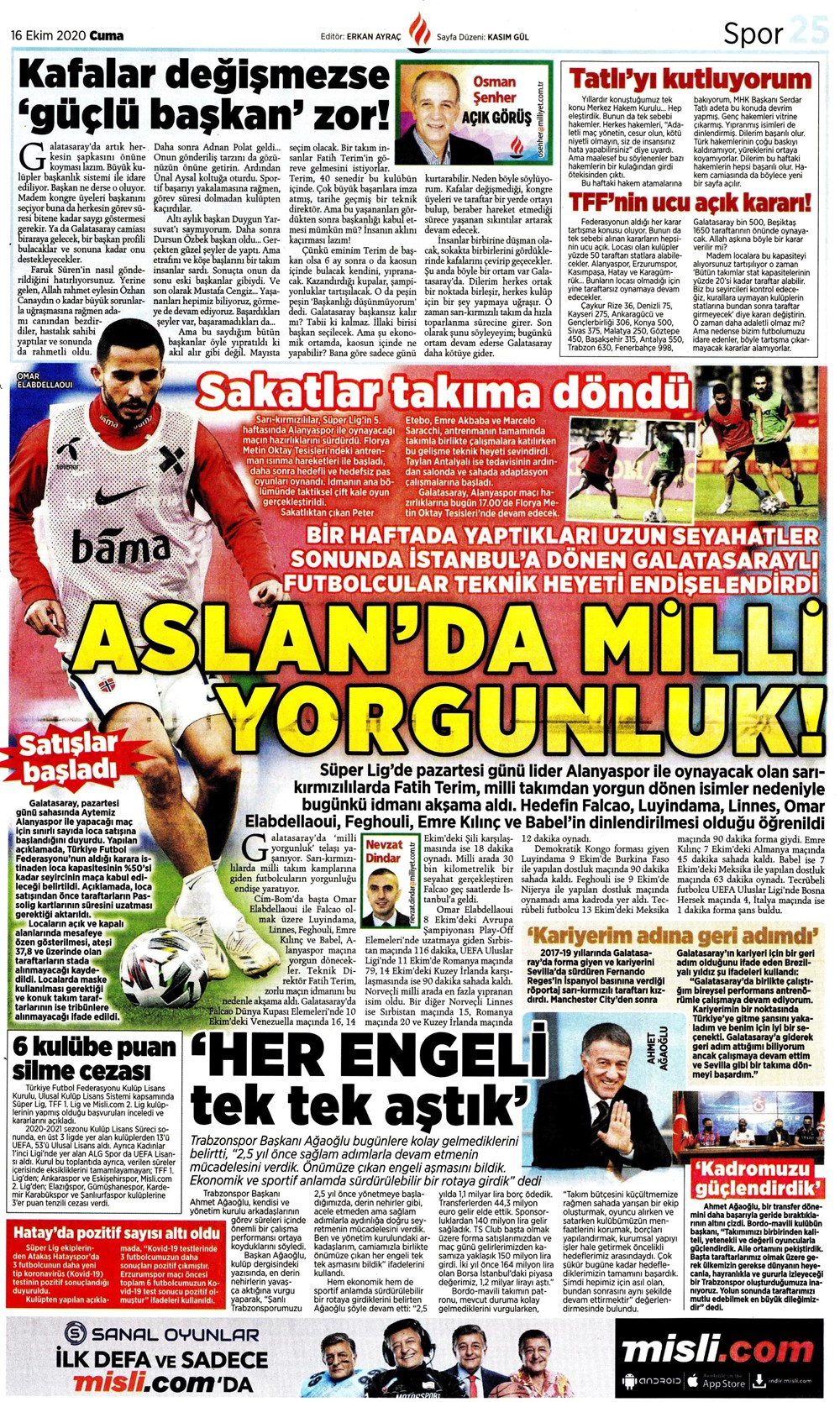 16 Ekim spor manşetleri | 16 Ekim spor gazetesi sayfaları 15