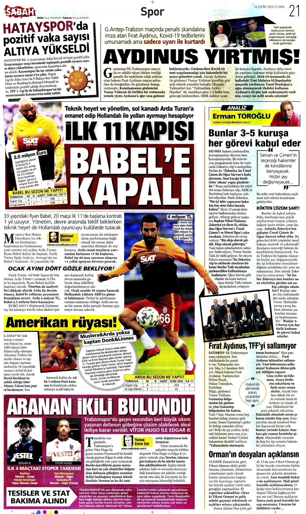 16 Ekim spor manşetleri | 16 Ekim spor gazetesi sayfaları 4