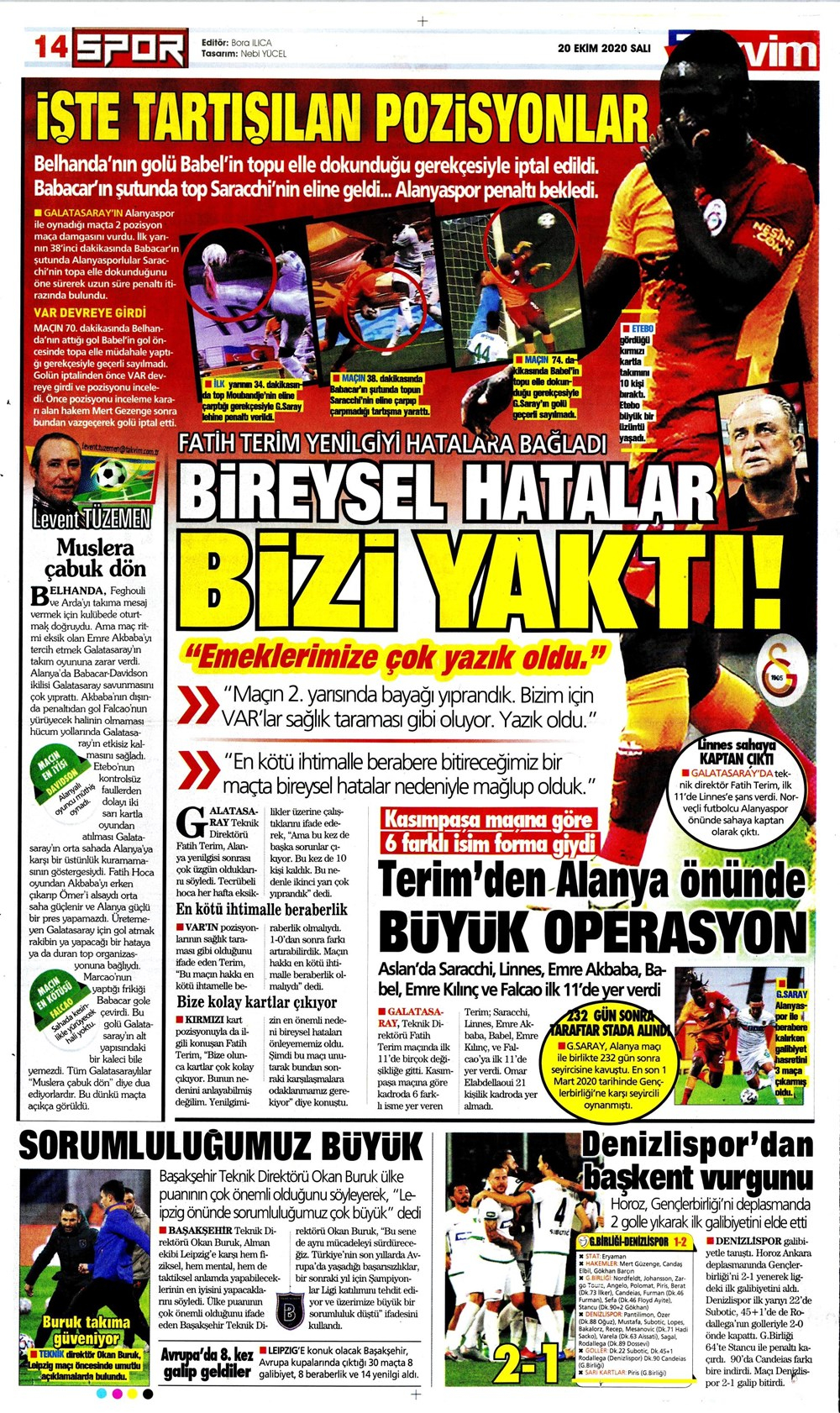 20 Ekim spor manşetleri | 20 Ekim spor gazetesi sayfaları 17