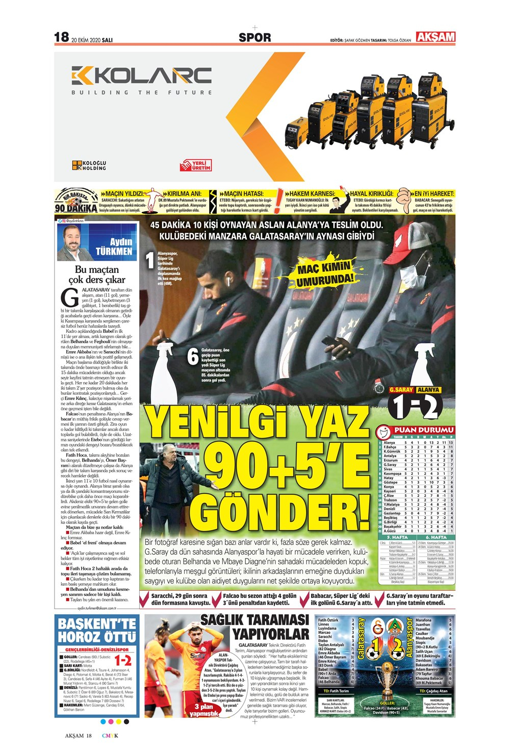 20 Ekim spor manşetleri | 20 Ekim spor gazetesi sayfaları 7