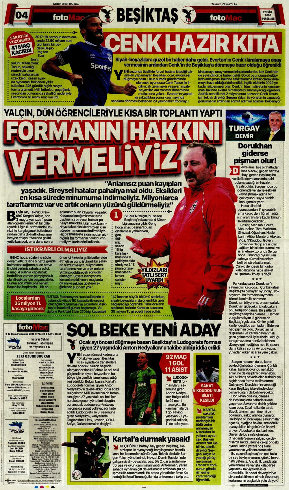 22 Ekim spor manşetleri | 22 Ekim spor gazetesi sayfaları 15